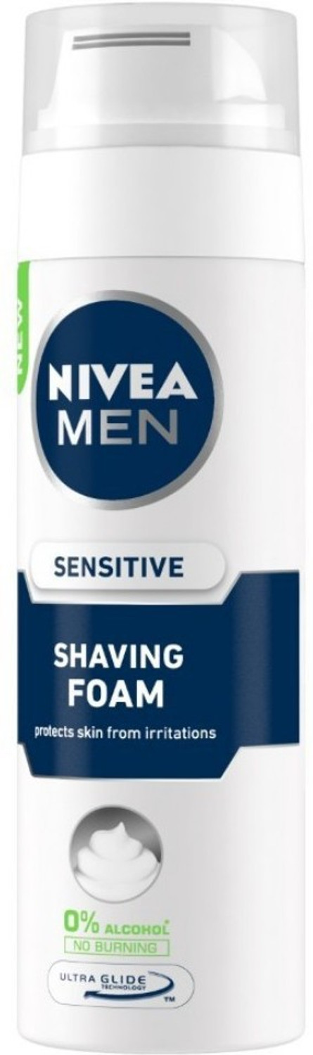 Image of Nivea Men Sensitive Shaving Foam with 0% Alcohol & Camomile, Softens Hair for Smooth Shave