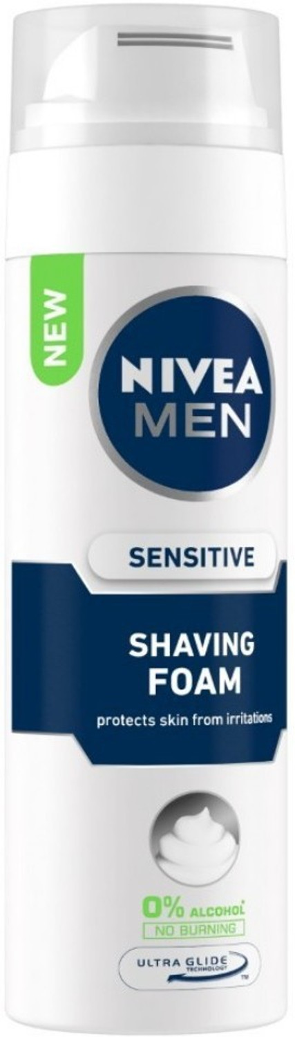 Image of Nivea Men Sensitive Shaving Foam with 0% Alcohol & Camomile, Softens Hair for Smooth Shave