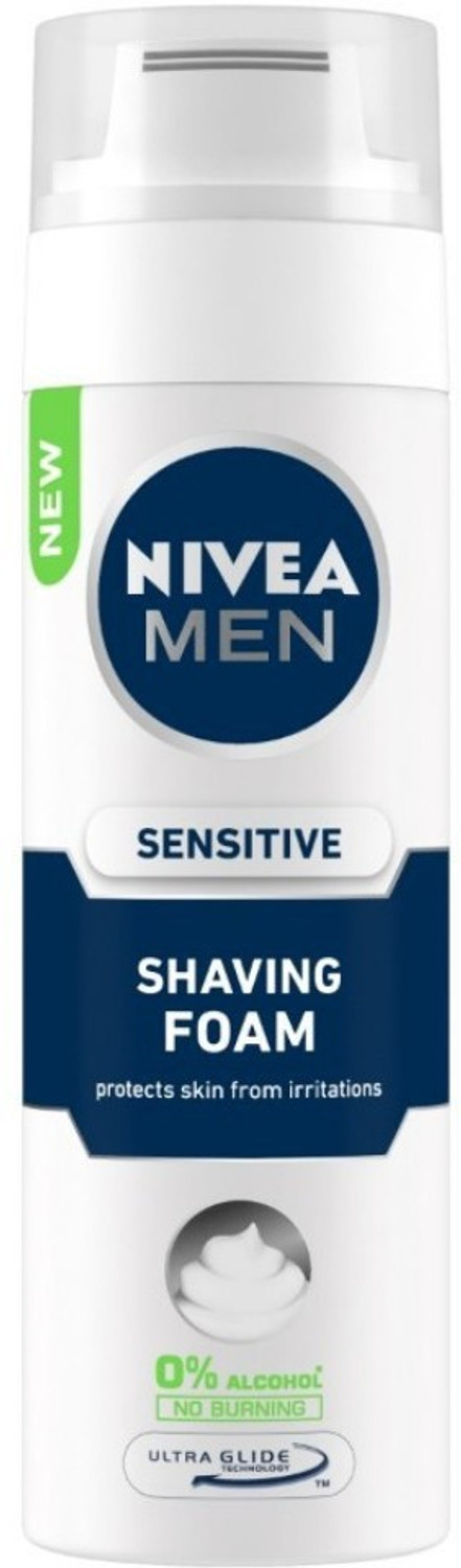 Image of Nivea Men Sensitive Shaving Foam with 0% Alcohol & Camomile, Softens Hair for Smooth Shave