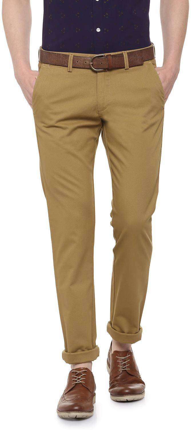 Allen Solly Slim Fit Men Brown Trousers