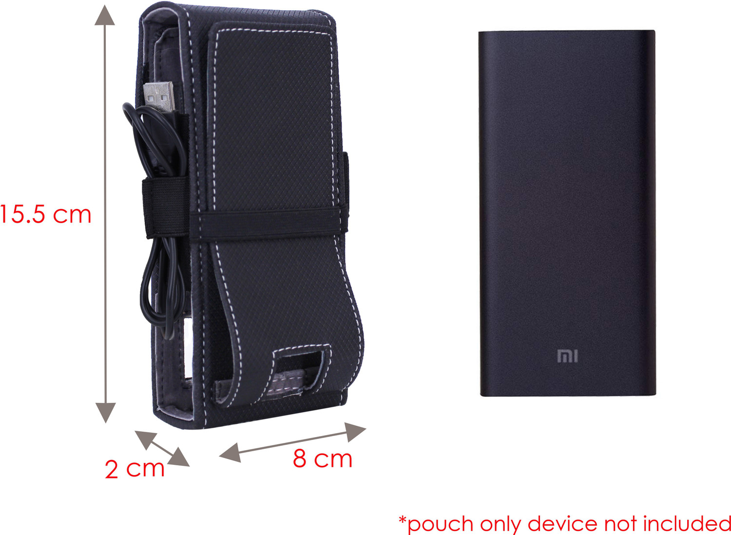 Image of Saco Shock Proof Pouch Case Wallet Cover Protector 20000mAH Li-Polymer Power Bank 2i Model PLM09ZM