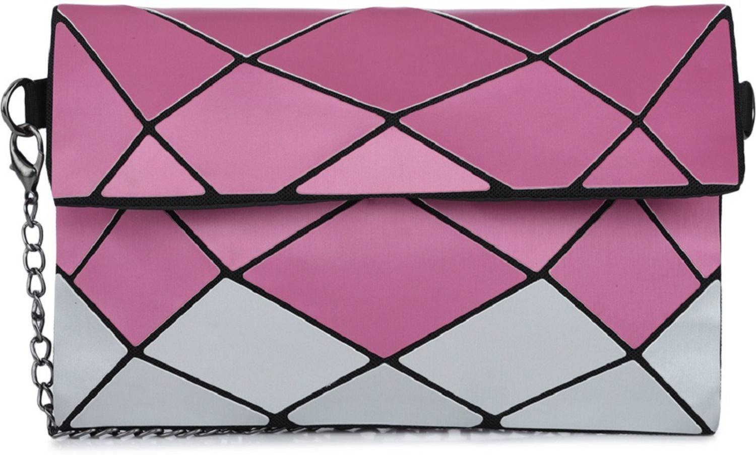 Baomi Pink, White Sling Bag Geometric