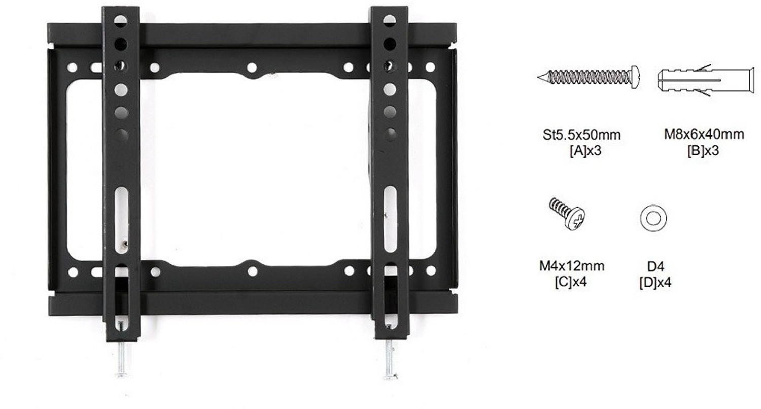 Image of Gadget-Wagon 14 TO 32 inch LCD LED TV mount with screw kit VESA 100 x 100 , 200 x 200 mm Fixed TV Mount