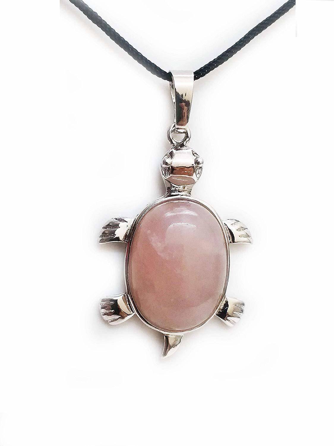 AIR9999 Rose Quartz Pink Tortoise Shaped Pendant for Men & Women Quartz Crystal Pendant