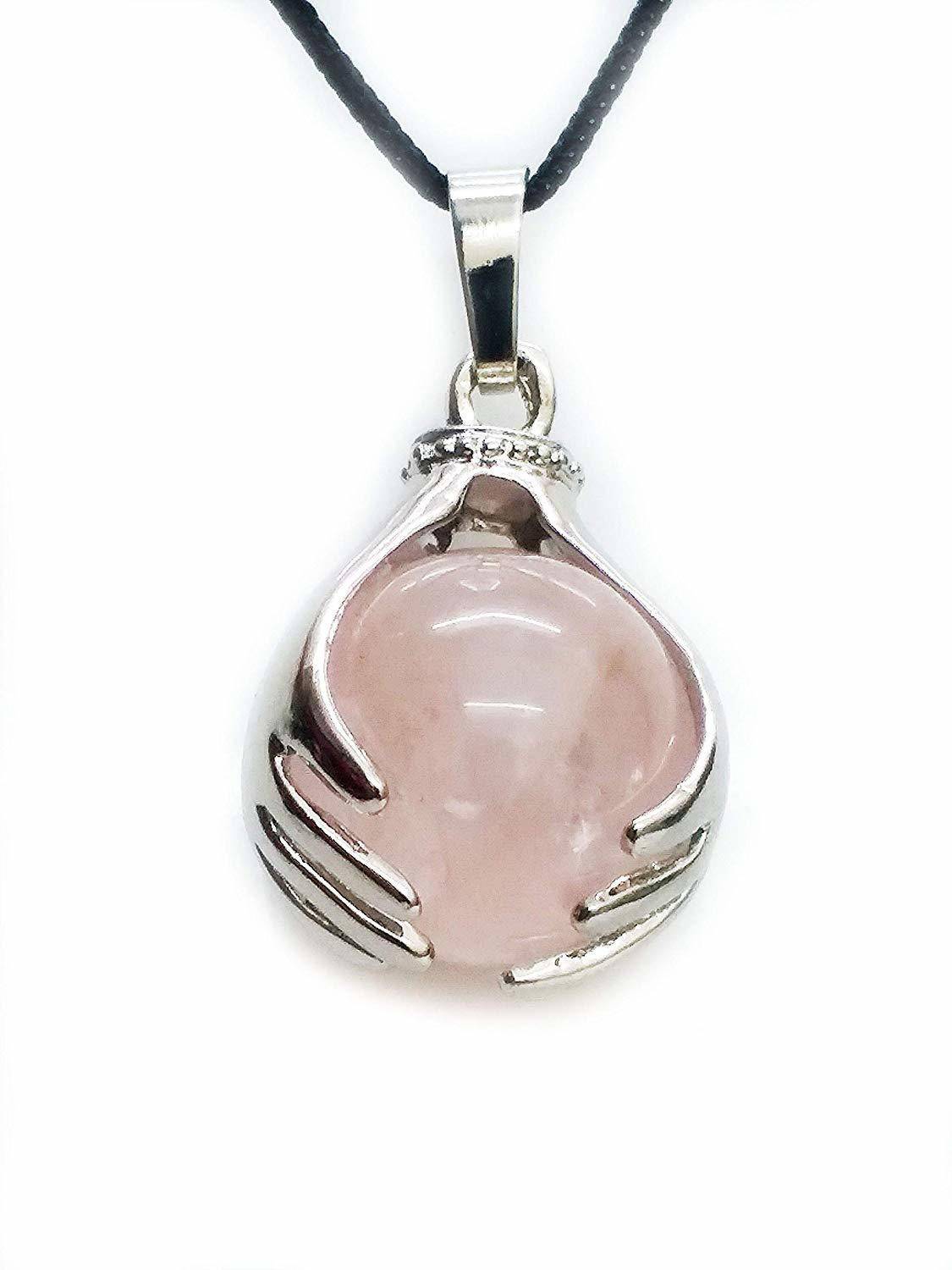 AIR9999 Rose Quartz Pink Ball Shaped Crystal Pendant for Men & Women Quartz Crystal Pendant