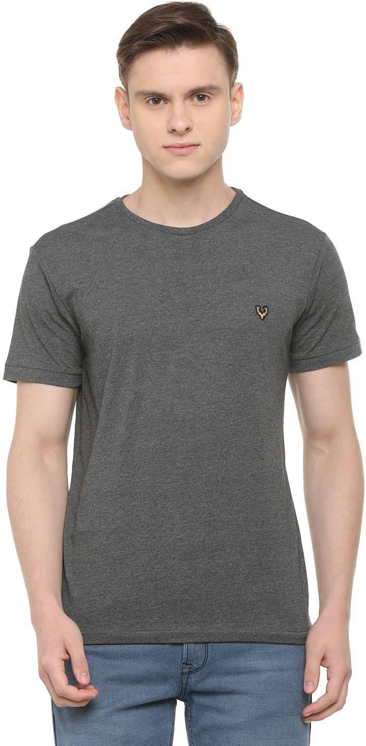 Allen Solly Self Design Men Round Neck Grey T-Shirt