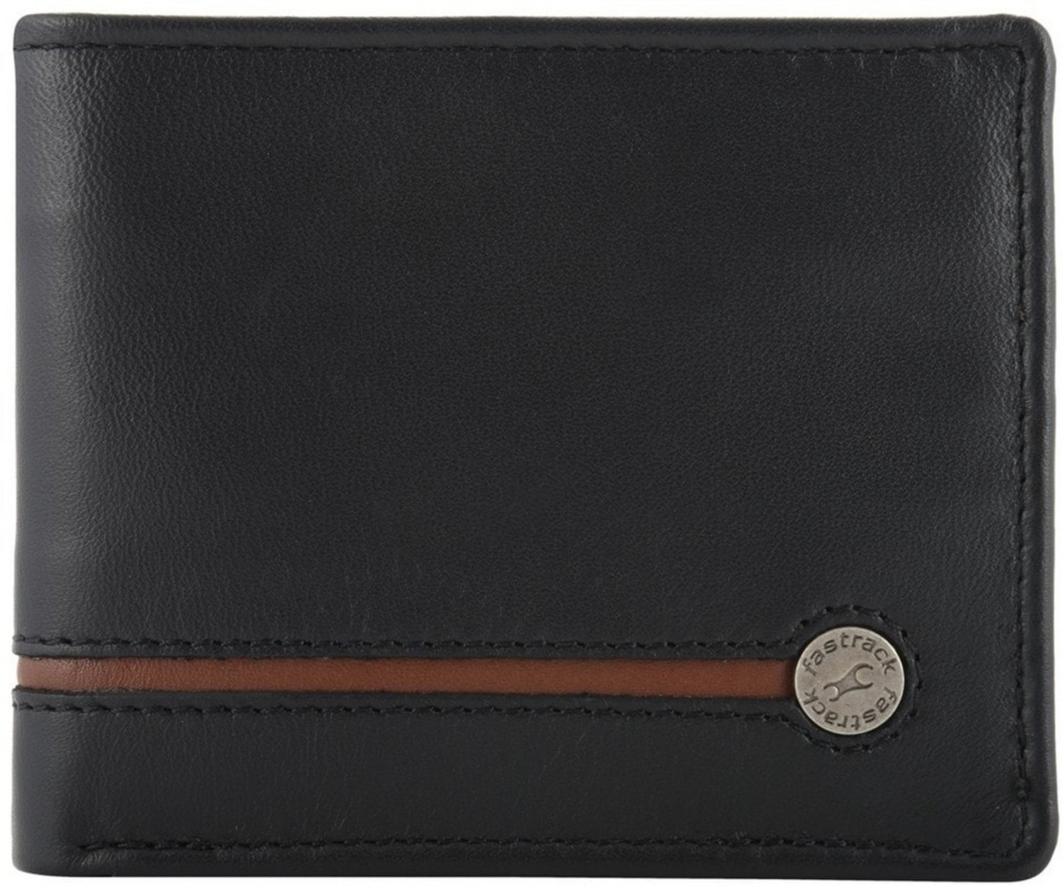 Image of Fastrack Men Black Genuine Leather Wallet