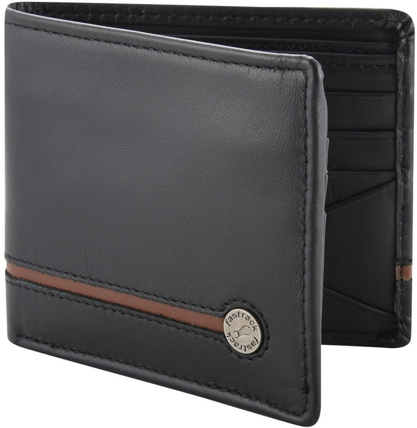 Image of Fastrack Men Black Genuine Leather Wallet