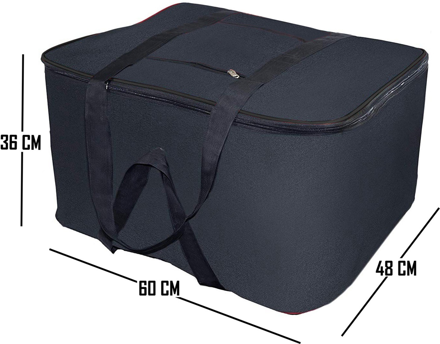 Image of KUBER INDUSTRIES Rexine 3 Pcs Jumbo Underbed Moisture Proof Storage Bag with Zipper Closure and Handle (Black) -CTKTC5695 Small Travel Bag