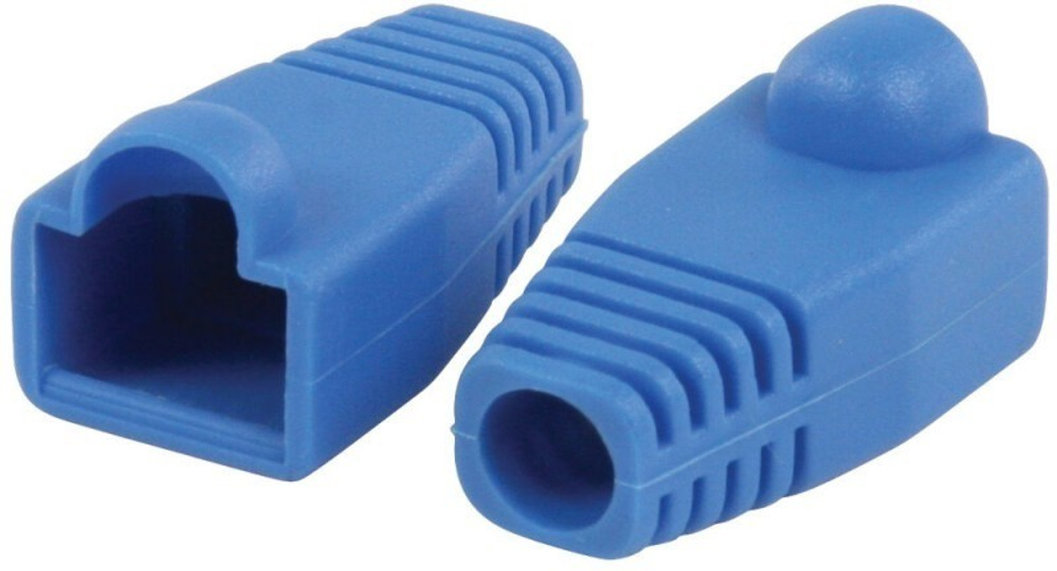 Image of RIVER FOX 50 Pieces Cat5E Cat6 Rj45 Plugs Strain Relief Socket Boots Connector Silicone Cap Wireless Wire Connector