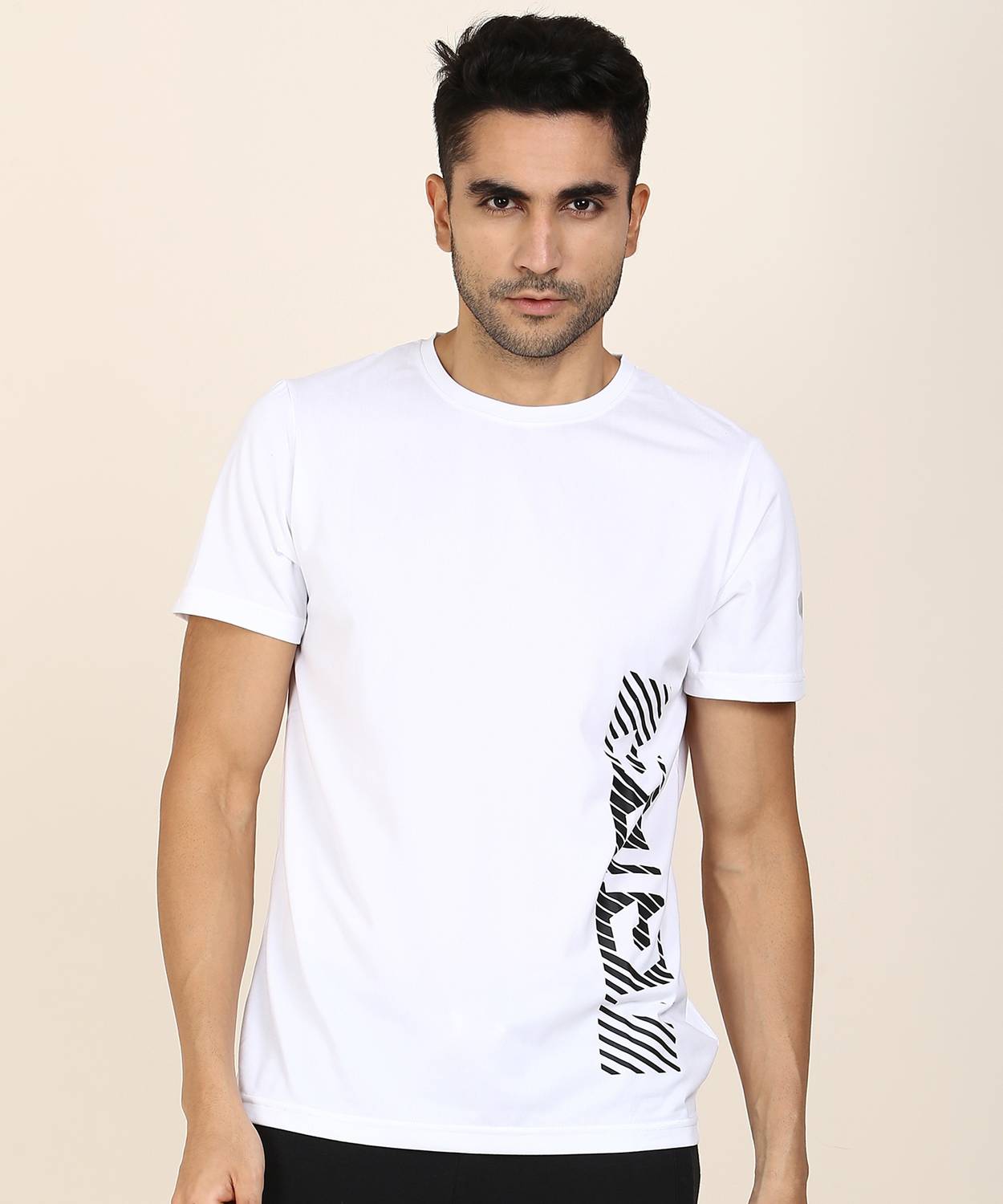 Asics Printed Men Round Neck White T-Shirt