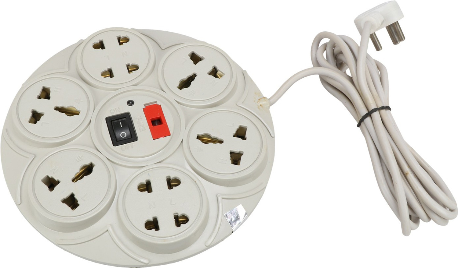Image of TELXMO ELECTRIC 6 Round White 6 Socket Extension Boards