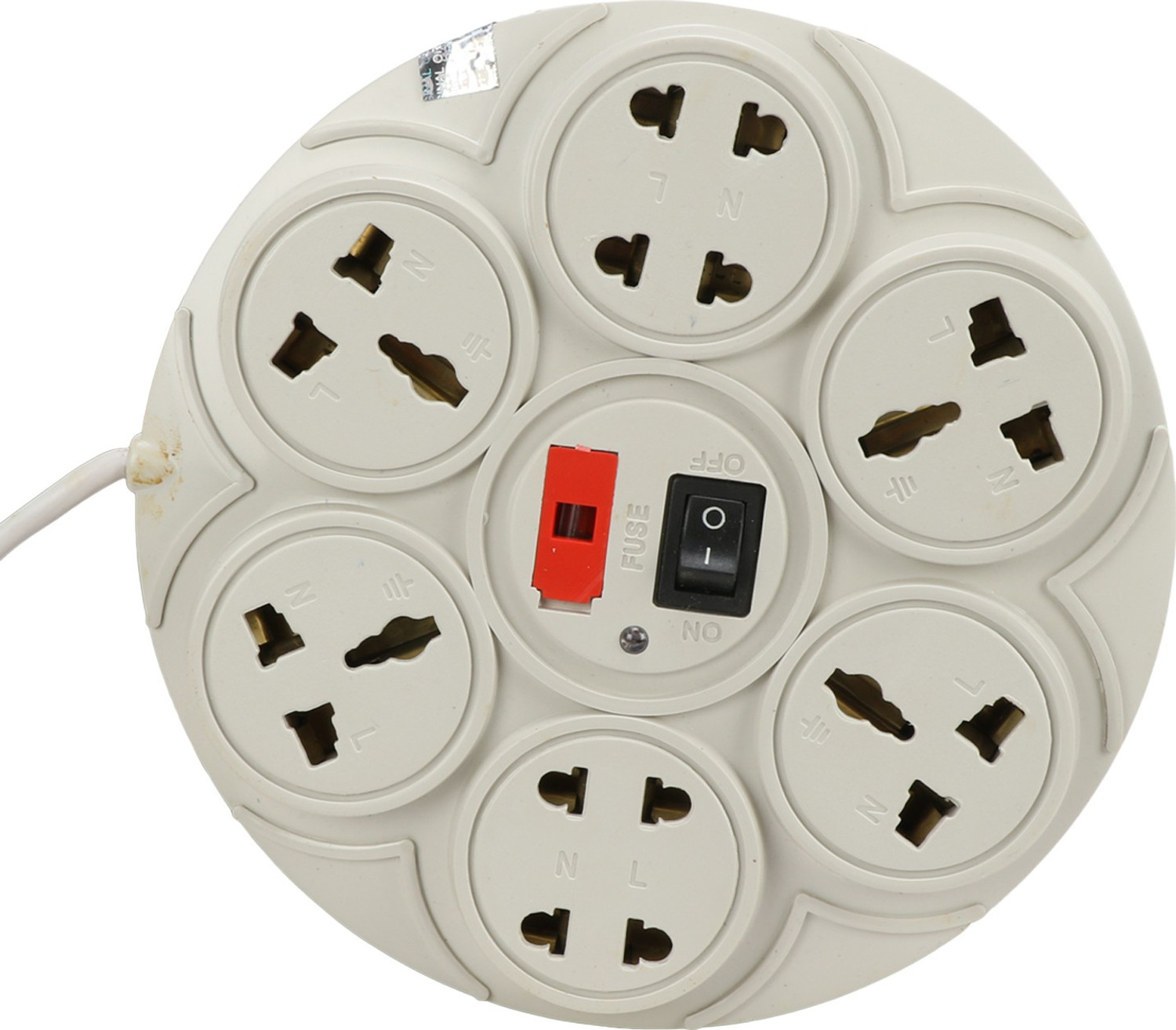 Image of TELXMO ELECTRIC 6 Round White 6 Socket Extension Boards