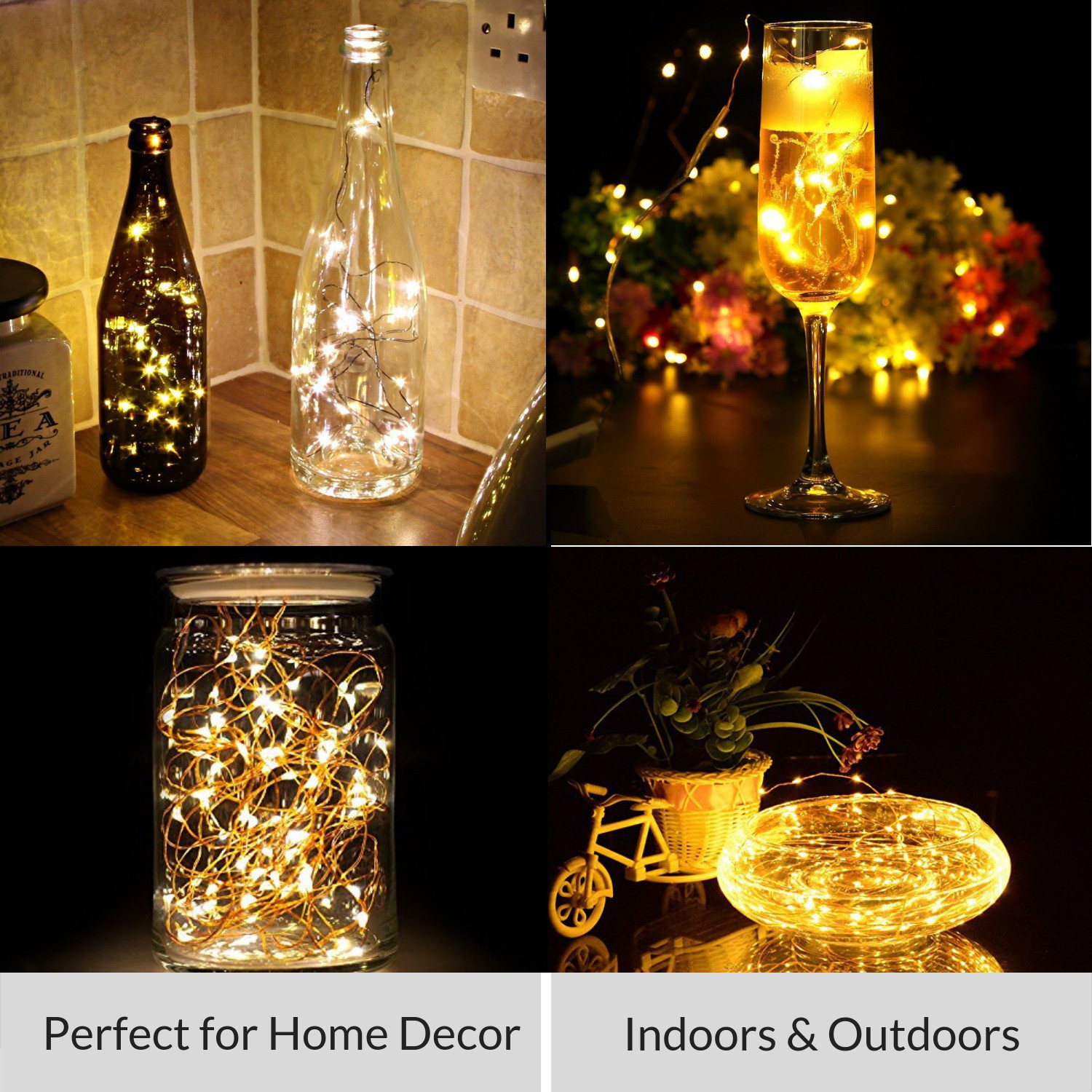 Image of MANSAA 150 LEDs 15 m Gold, Yellow Steady Water Drop Rice Lights