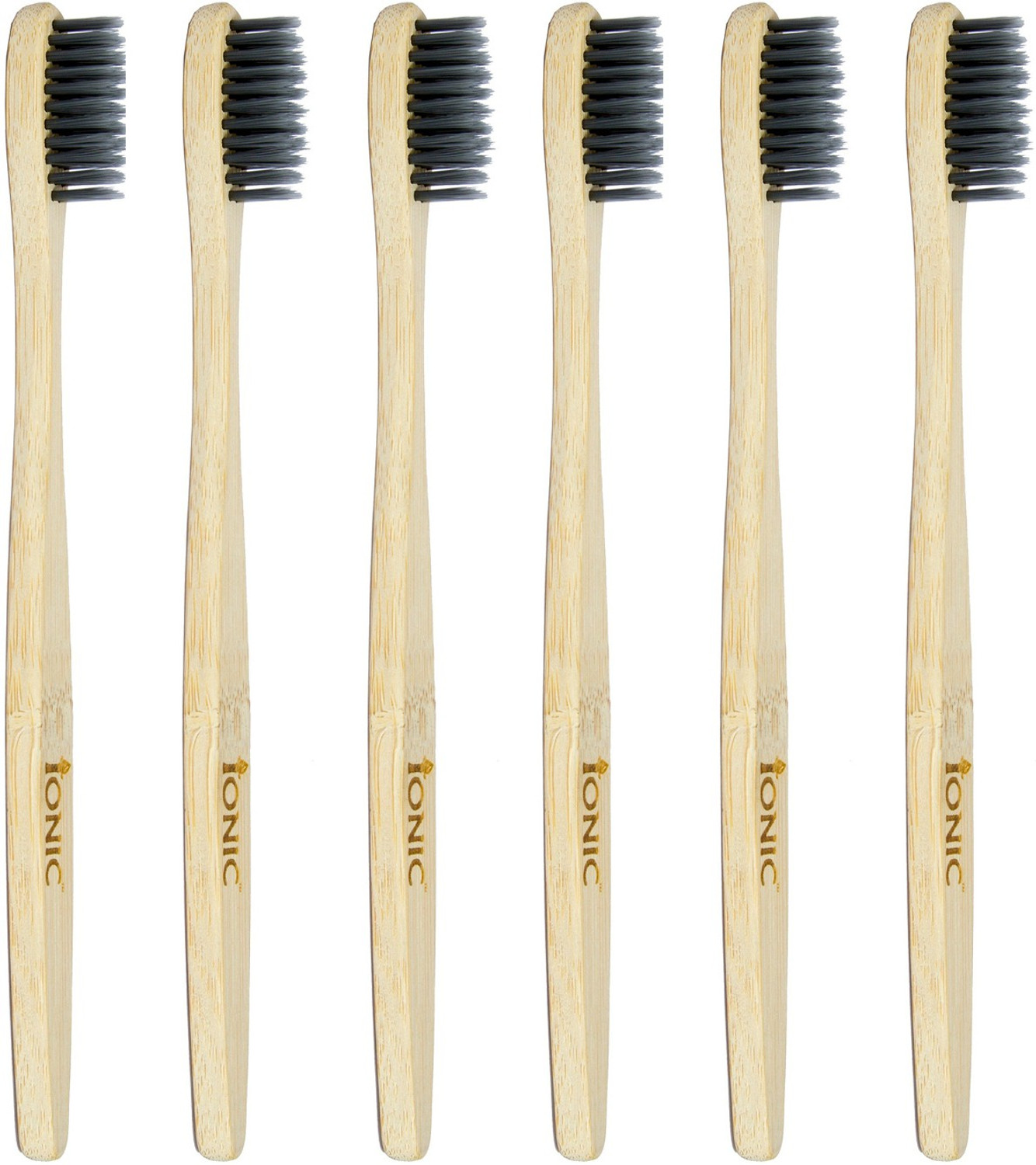 Image of Ionic Bamboo Toothbrush 100% Biodegradable Combo of 6 Ultra Soft Toothbrush