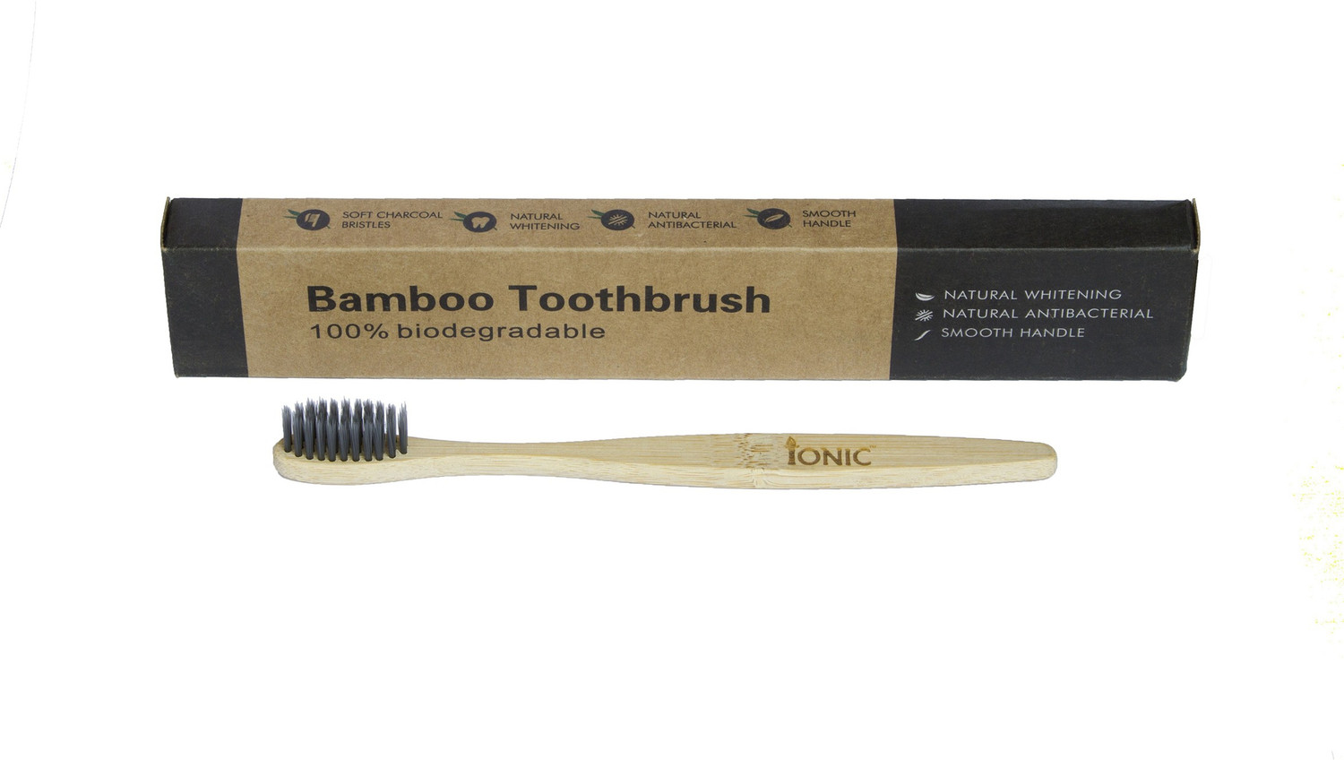 Image of Ionic Bamboo Toothbrush 100% Biodegradable Combo of 6 Ultra Soft Toothbrush