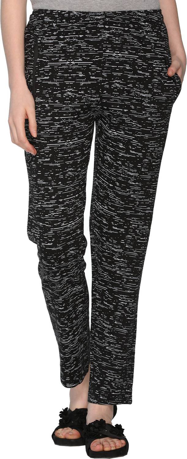 69GAL Checkered Women Black Track Pants