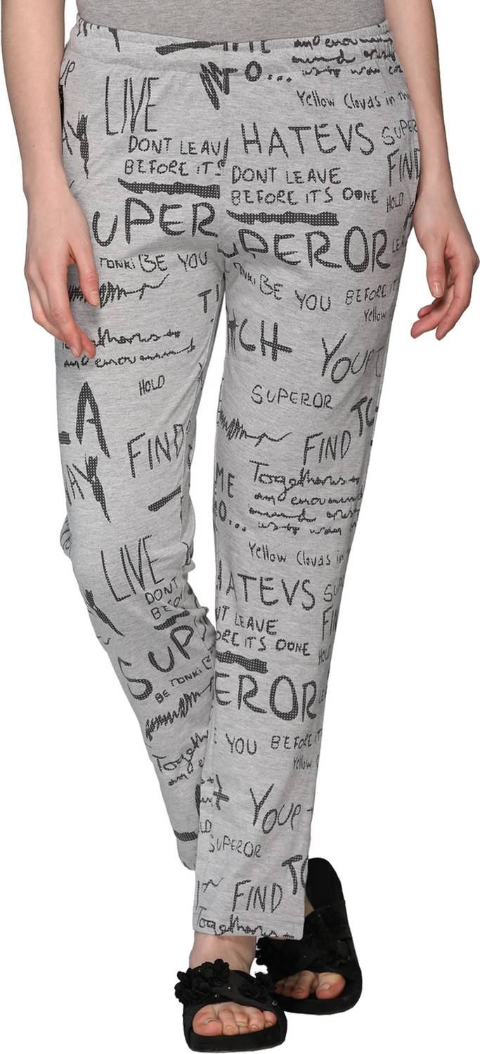 69GAL Checkered Women Grey Track Pants