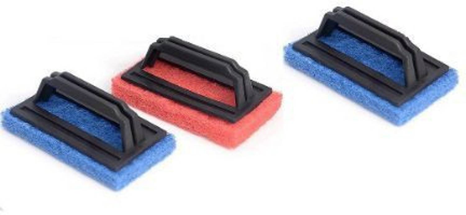 ADHBHUD Pack of 3 pcs-Tile cleaning multipurpose scrubber Brush with handle Scrub Pad