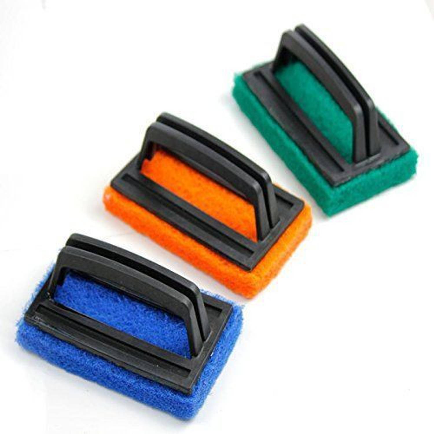 ADHBHUD Pack of 3 Tile Cleaning Multipurpose Scrubber Brush with Handle Scrub Pad