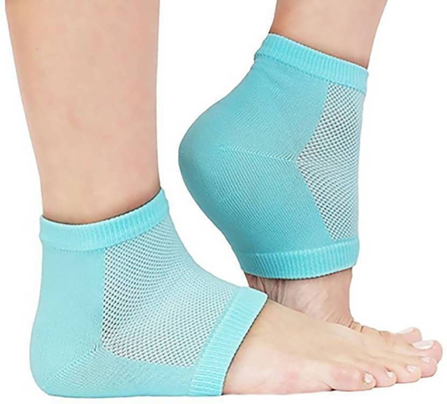 3dome Cracked heal relief socks pain foot gel relief anti silicone moisturizing (Blue) Foot Support