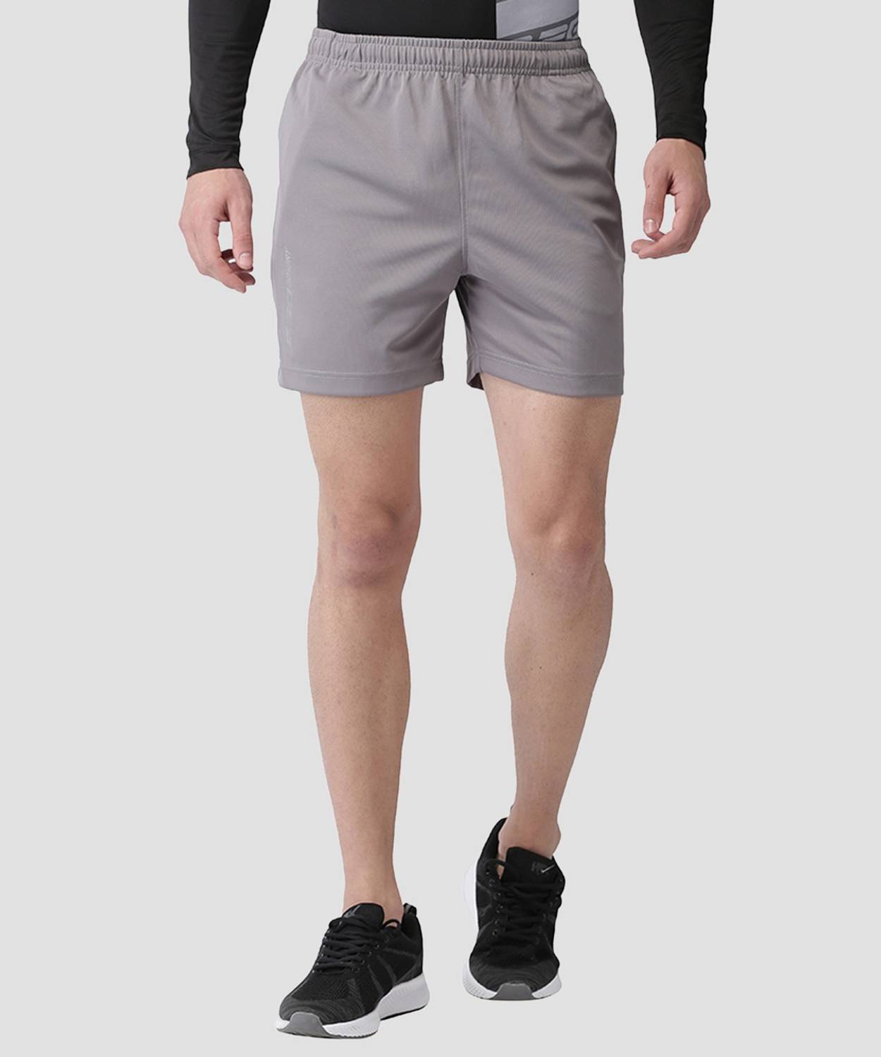2GO Solid Men Grey Sports Shorts