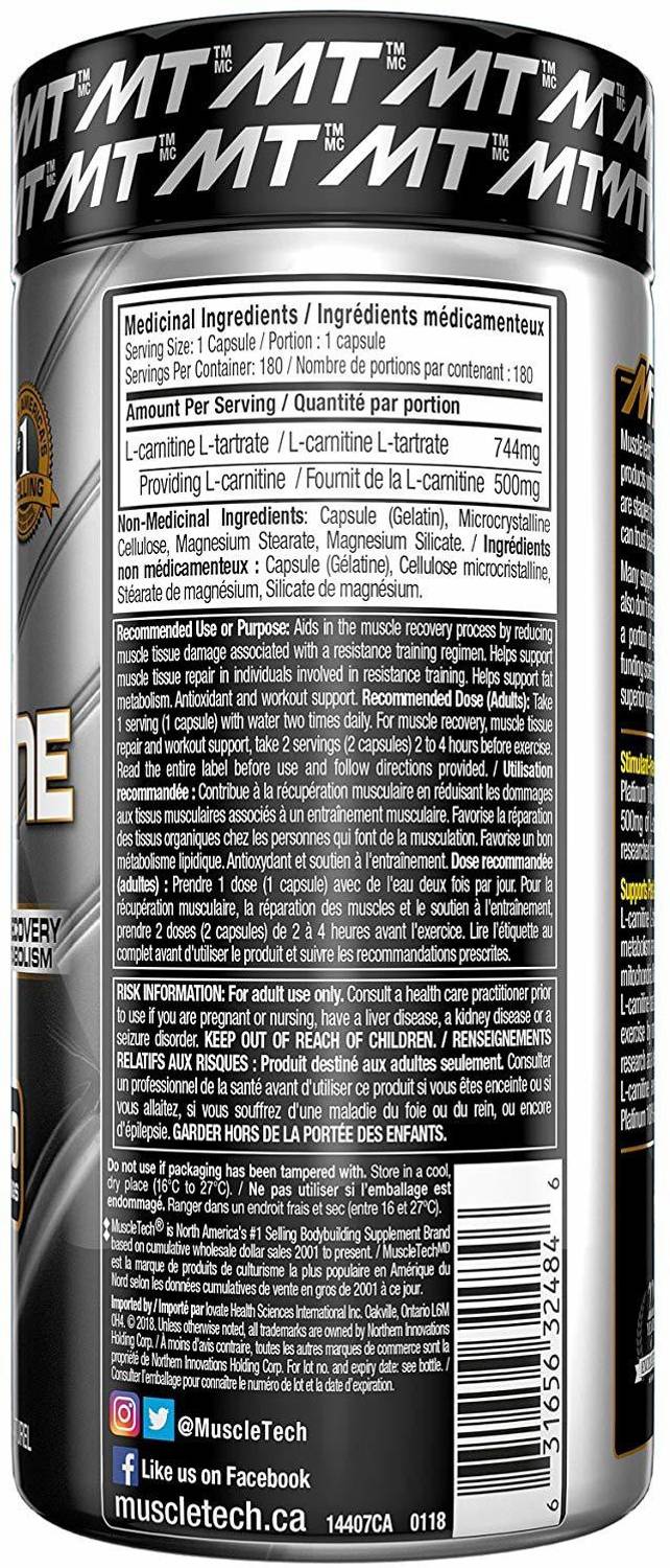muscletech platinum l carnitine MUSCLETECH Platinum 100% Carnitine Powder Dietary Supplement in Ghaziabad  at best price by Tejaswa Sports Nutritions main image 1