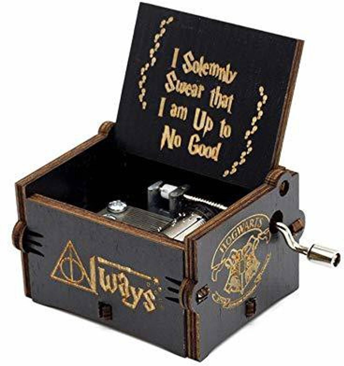 Windup Wooden Harry Potter Music Box in Jute Pouch