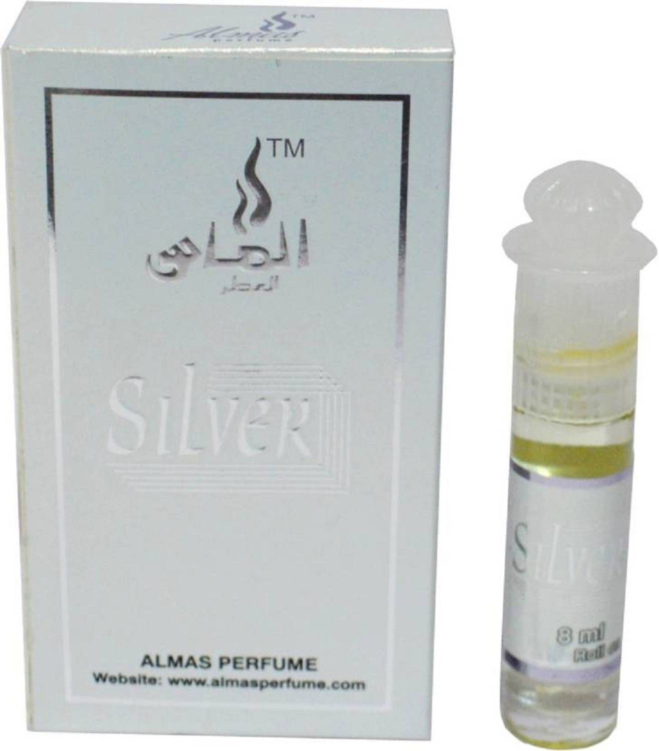 Almas Silver Eau de Parfum - 8 ml (For Boys) Floral Attar