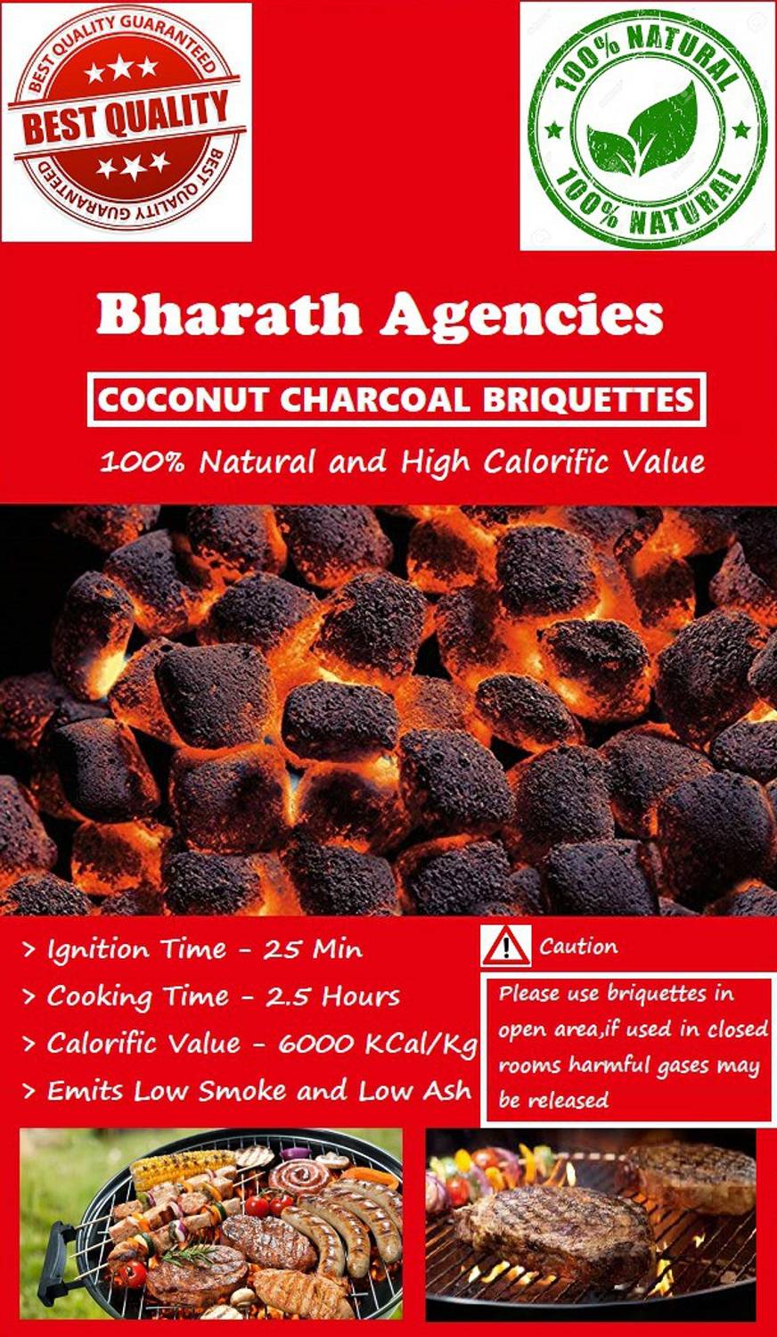 Bharath Agencies Coconut Barbeque Wood Chunks