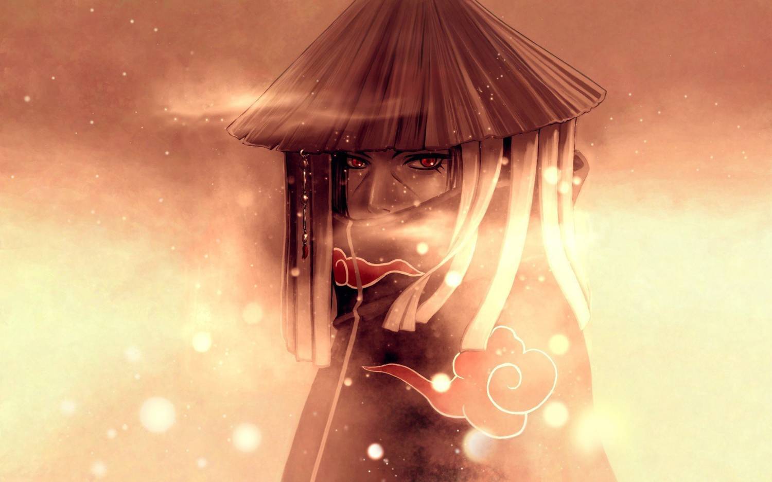 Anime akatsuki cloaks hats manga naruto shippuden sharingan snow uchiha itachi Wall Poster Paper Print Wall Poster Print on Art Paper 13x19 Inches Paper Print