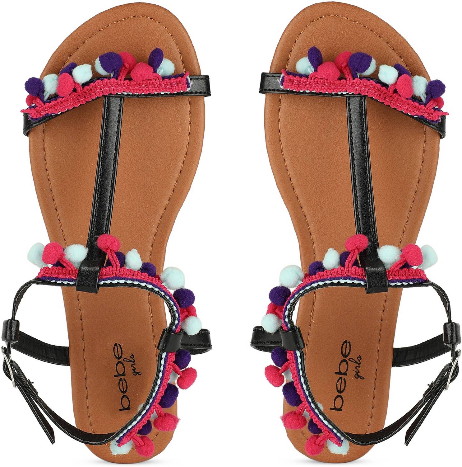 BeBe Girls Buckle Flats