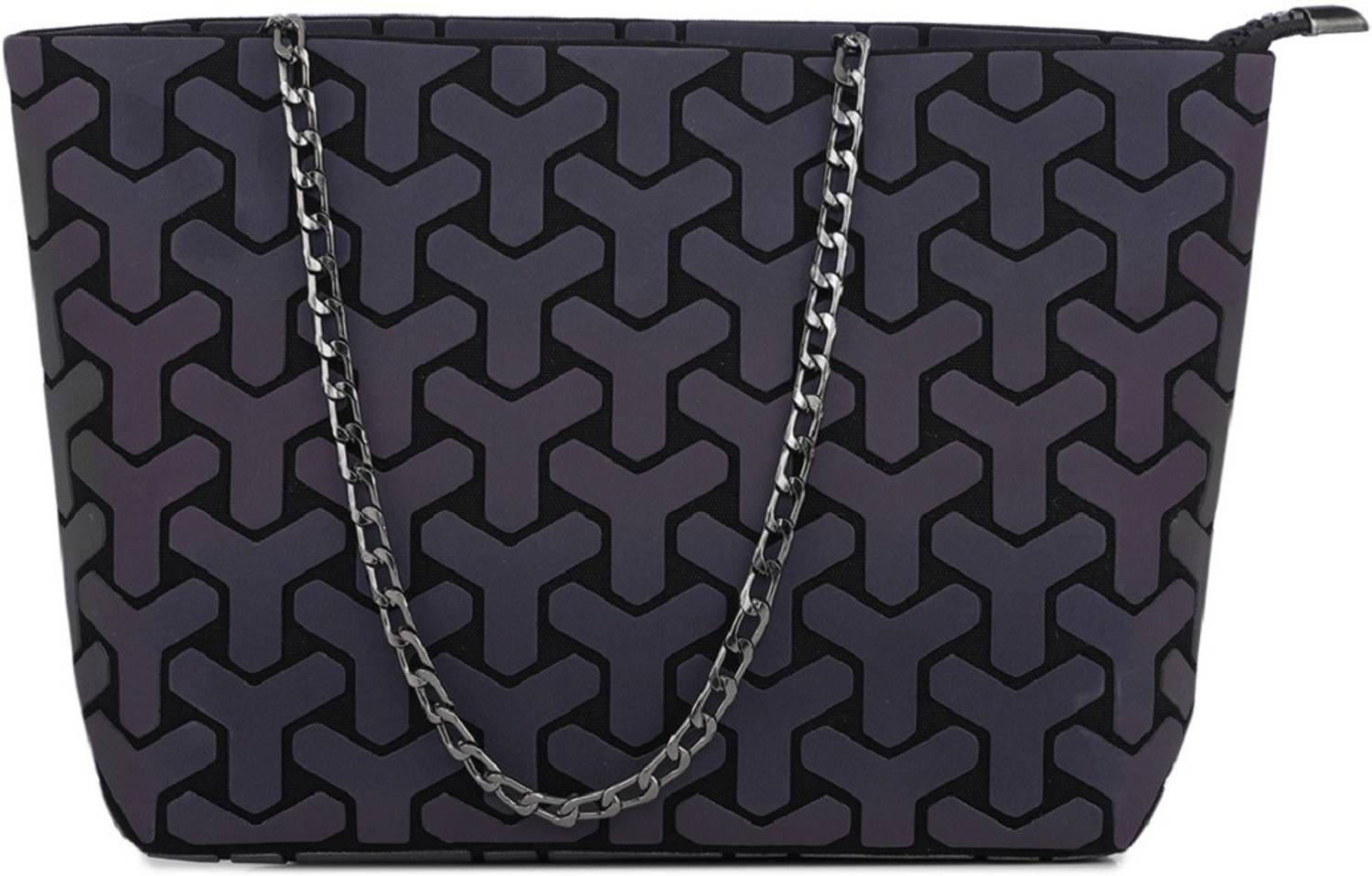 Baomi Purple, Black Sling Bag Geometric