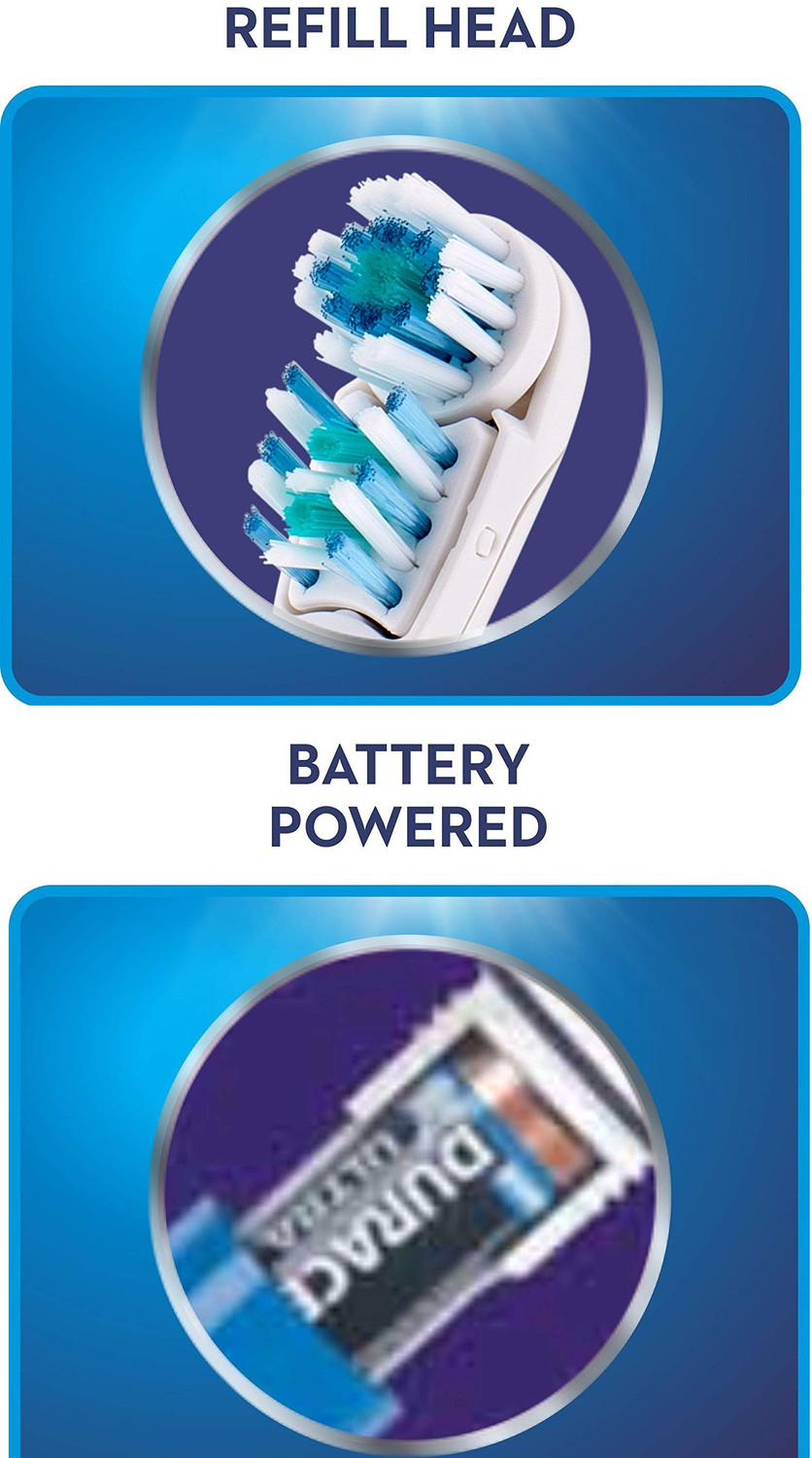 Image of Oral-B Cross Action Battery Powered 2 Piece Combo Pack Electric Toothbrush