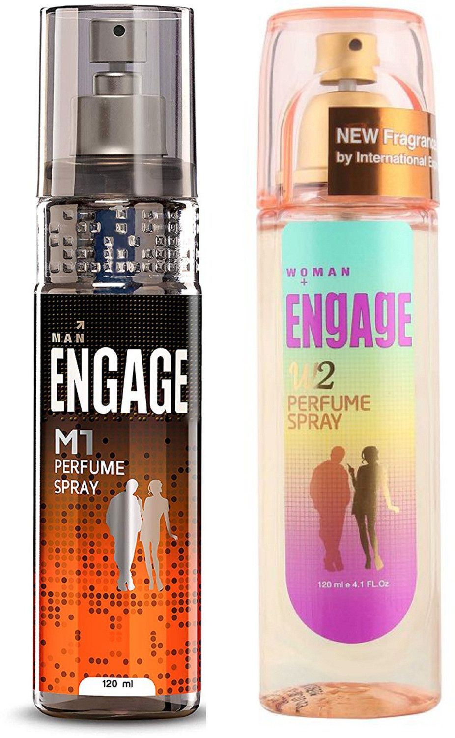 Image of Engage M1 Perfume Spray For Men and W2 Perfume Spray For Women 120ml Each (Pack of 2) Perfume - 240 ml