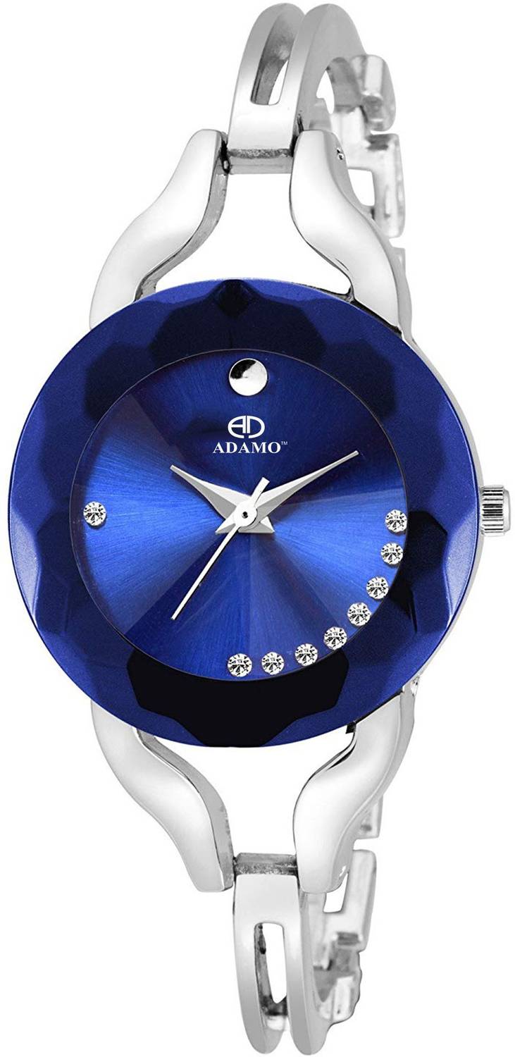 ADAMO 838SSM05 Designer wristwatch / watchs Scratch Resistant Blue Dial Round Shaped with Stainless Steel Chain Premium watch for Women and Girls Analog Watch - For Women
