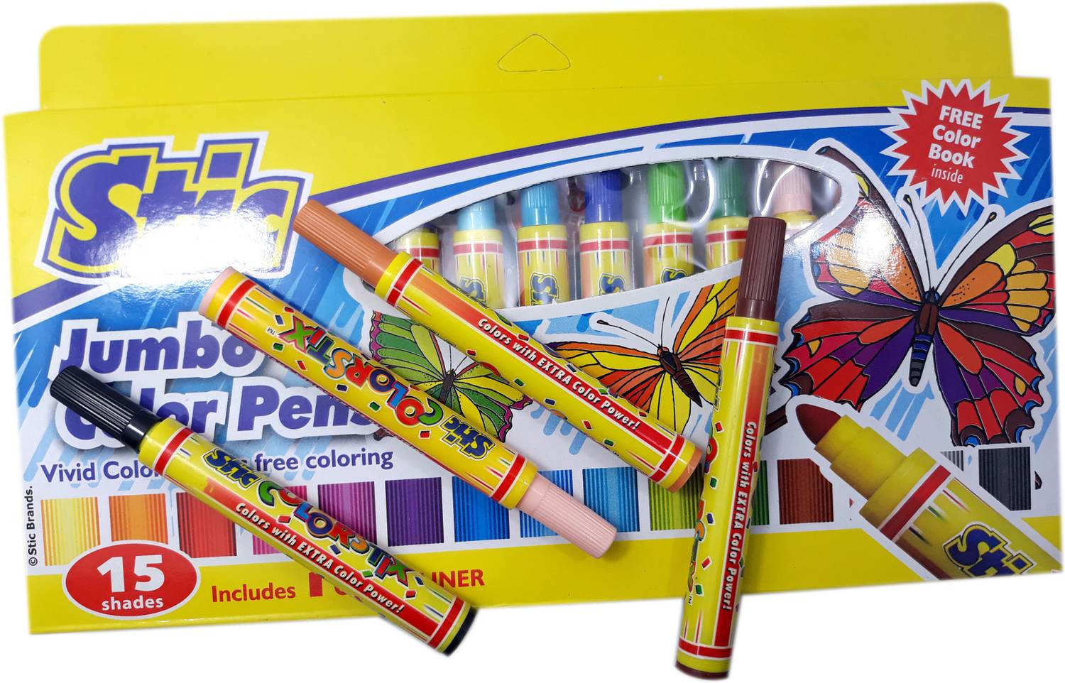STIC MAJESTIC BASKET VIVID JUMBO COLOR PENS [PACK OF 15 COLOR