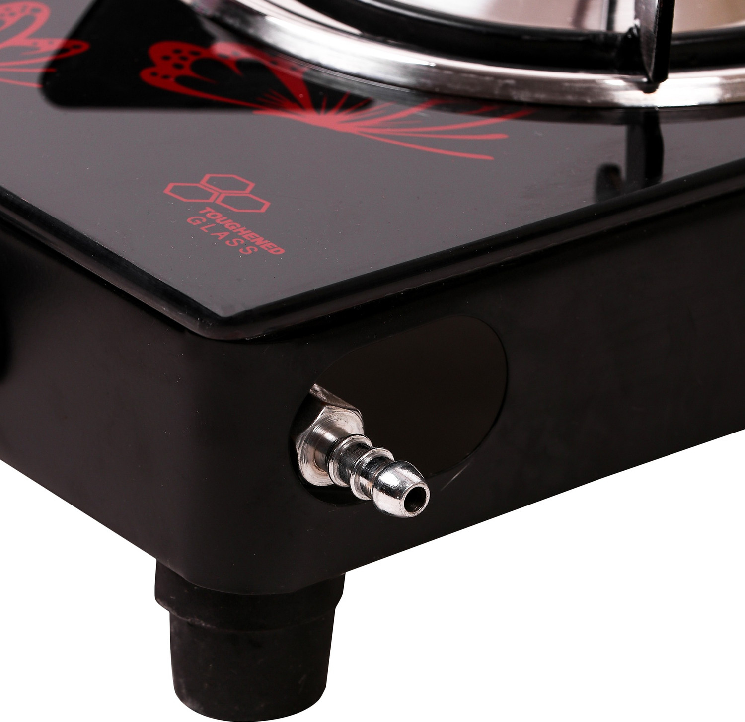 Image of Fogger Digital Stainless Steel Body with Toughened Glass Top 3 Tri Pin Burner Glass Manual Gas Stove
