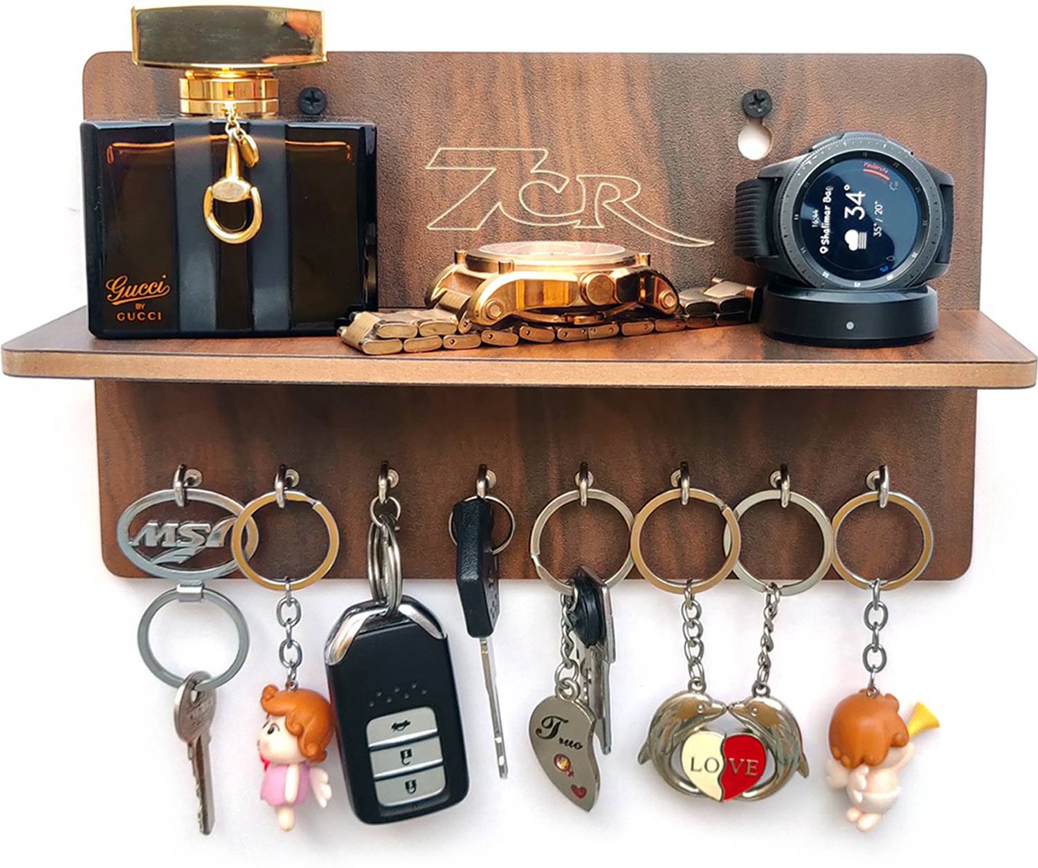 7CR New Full Shelf-21 Wood Key Holder