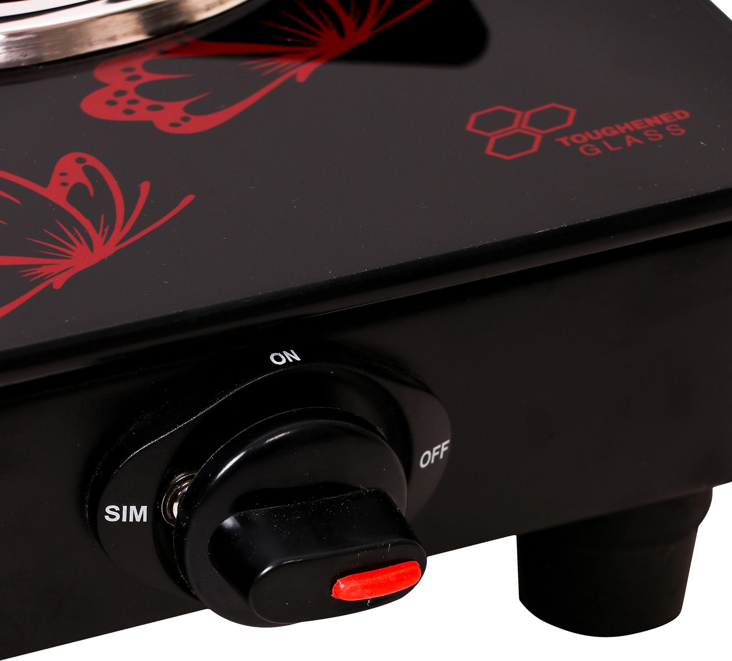 Image of Fogger Digital Stainless Steel Body with Toughened Glass Top 3 Tri Pin Burner Glass Manual Gas Stove