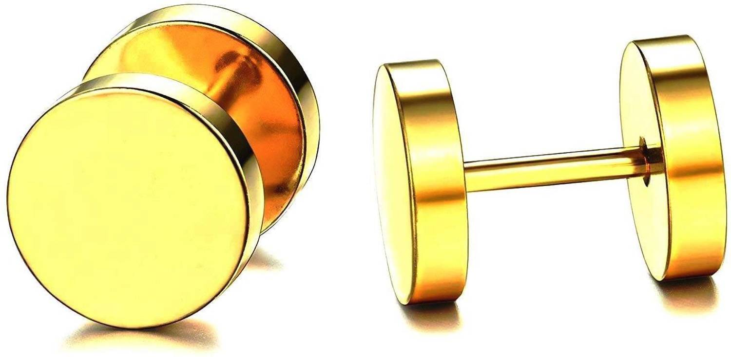 Miami Jewellery Gold Stud Ear rings Metal Stud Earring