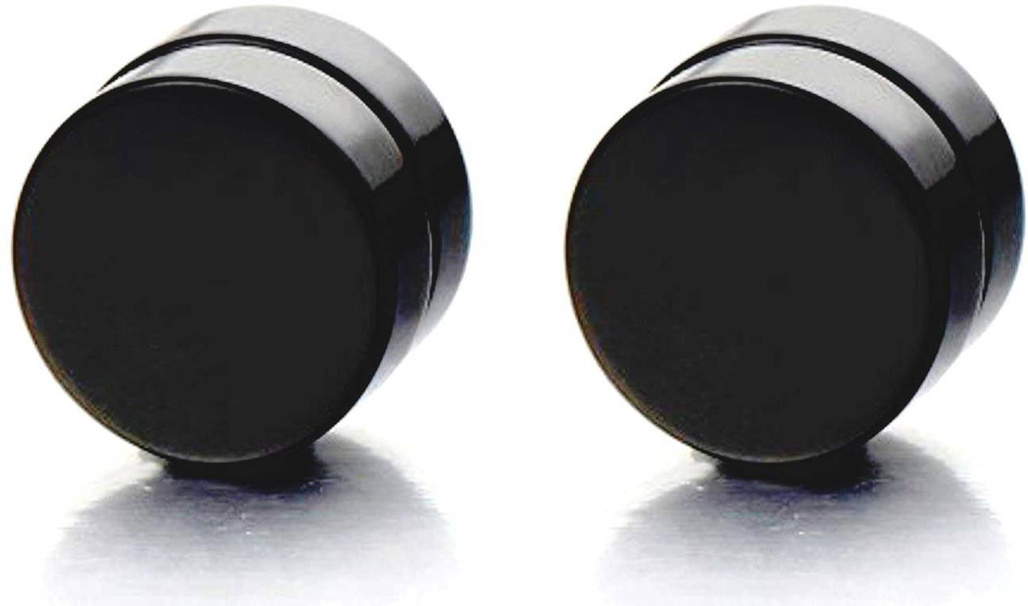 Miami Jewellery Black Non-Pierced Magnet Ear rings Metal Stud Earring