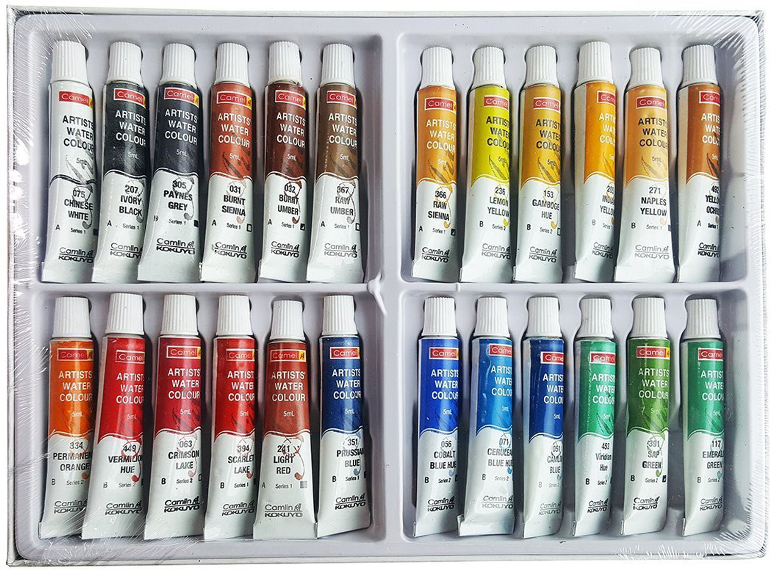 Image of Camlin Kokuyo Artist 5ml Water Color Tube - 24 Shades (Multicolor)