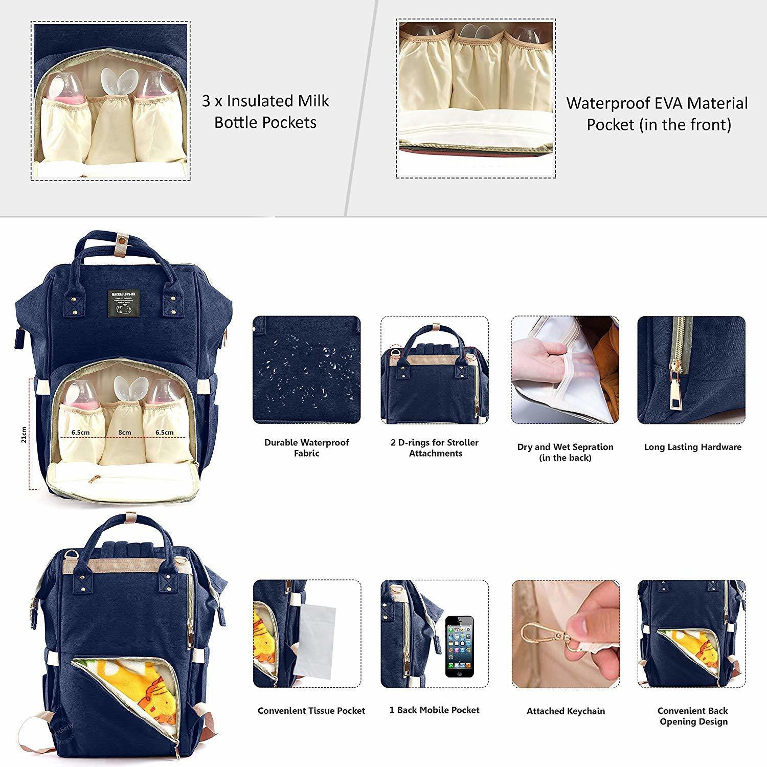Image of Teeny Weeny Maternity Travel New Diaper Bag Organizer Designer Large Mother diaper bag