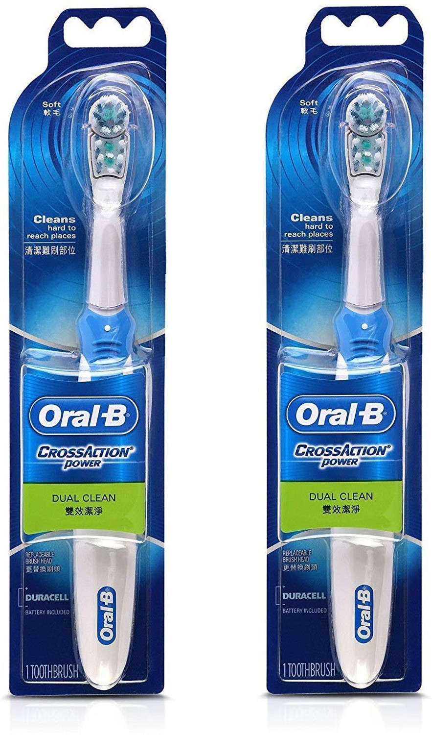 Image of Oral-B Cross Action Battery Powered 2 Piece Combo Pack Electric Toothbrush