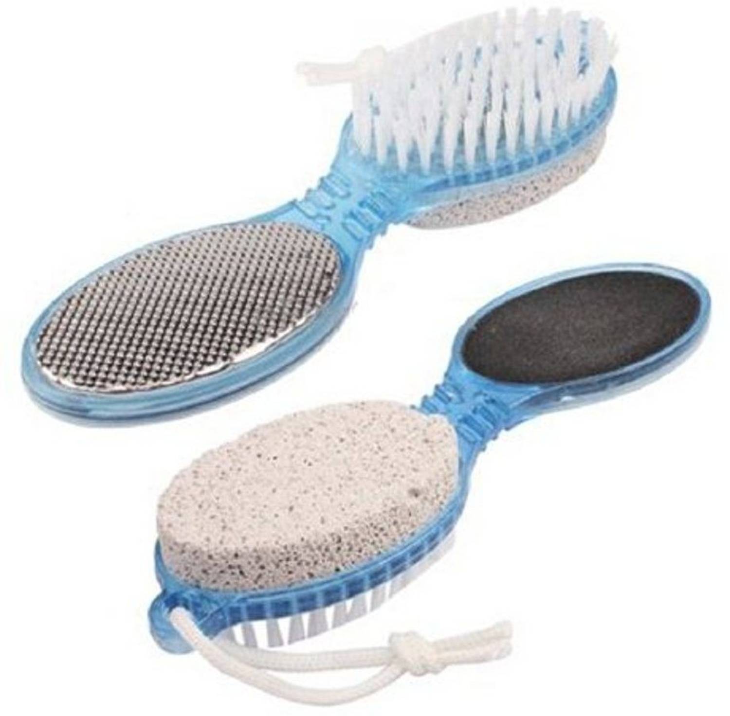 Bienvenue SET OF 2 - 4 In 1 Foot Pedicure Paddle Brush (Cleanse, Scrub, File & Buff)