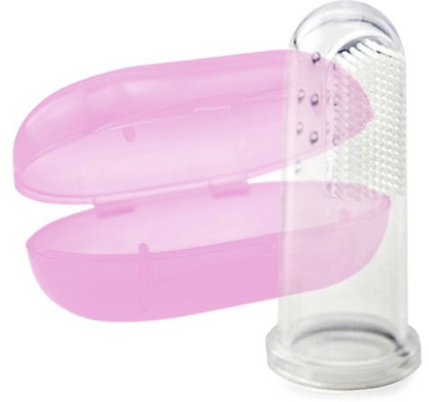 Beebaby Silicone Finger Brush With Carry Case (Pink) Extra Soft Toothbrush
