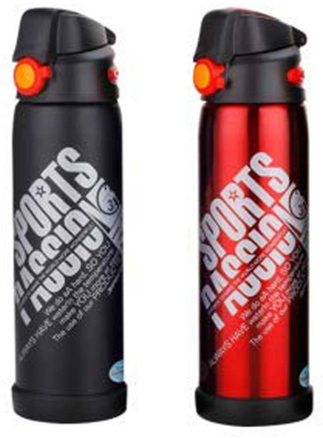 Image of Vpllex Stainless Steel Sports water Bottle With Sipper Blue And Red and black 800 ml Water Bottles
