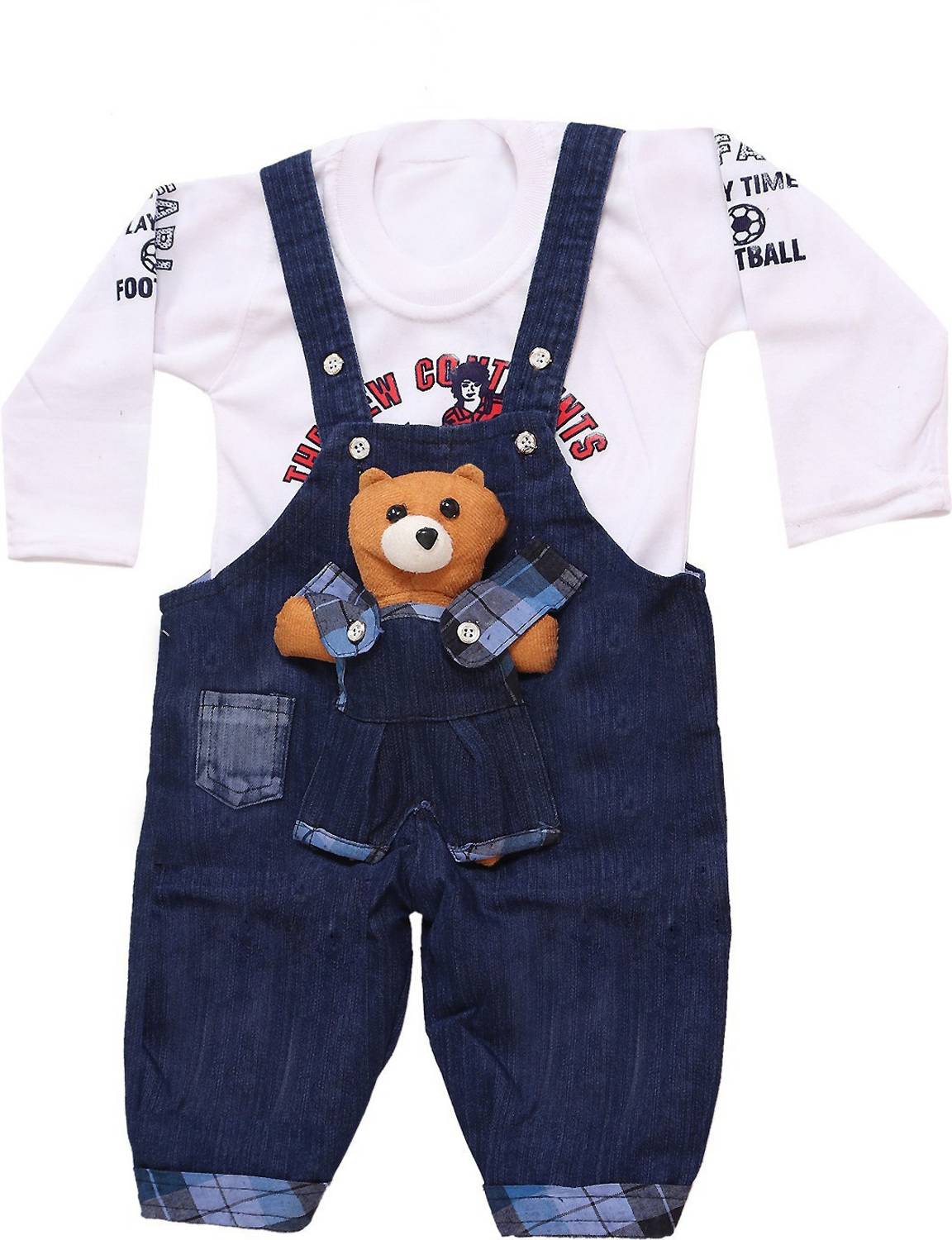 Ak designs Dungaree For Boys & Girls Party Printed, Applique Denim