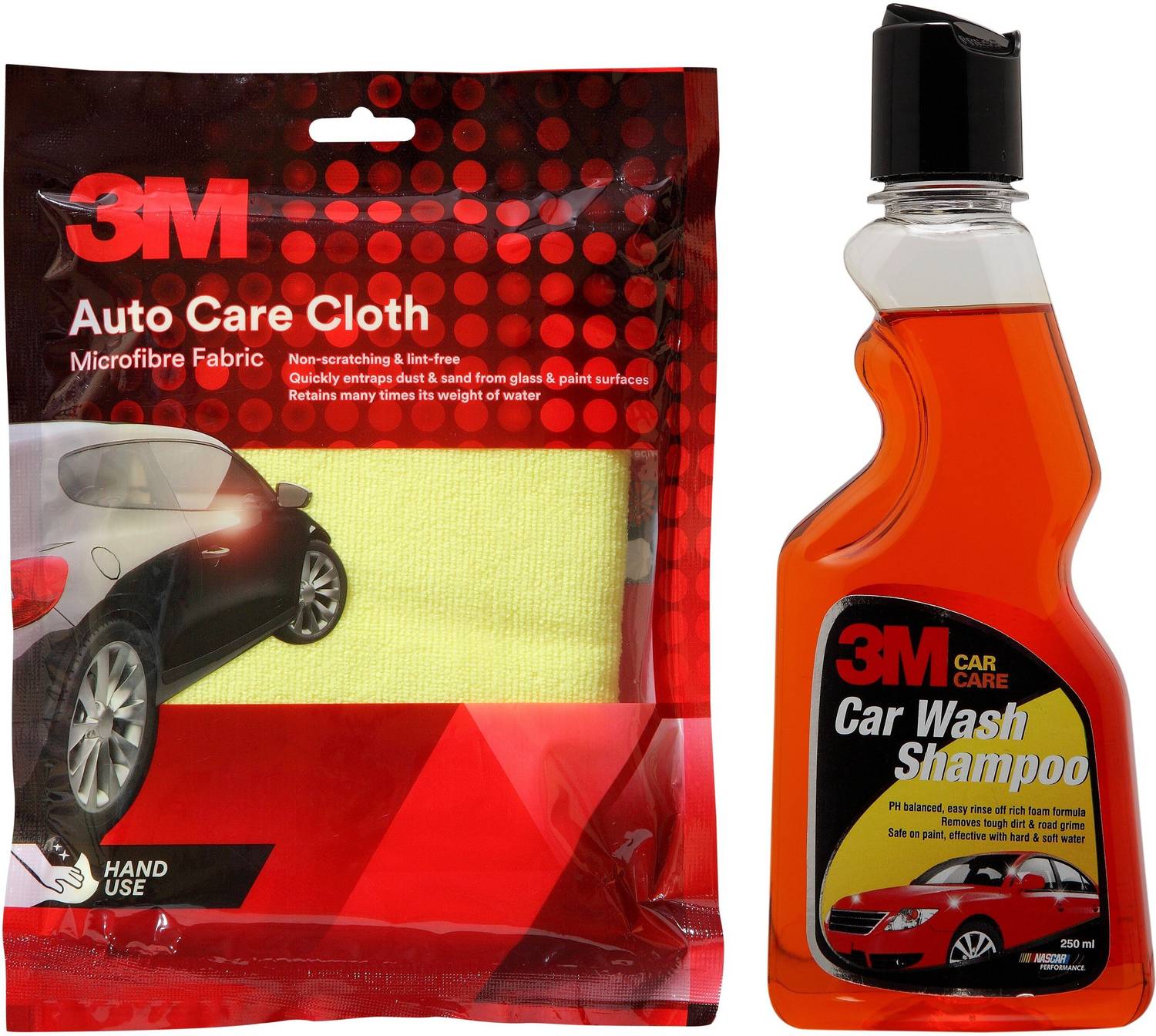 3M Microfiber Cloth and Car Shampoo (250 ml) Car Washing Liquid